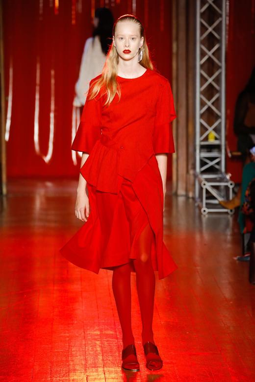 Palmer Harding  茜素红喇叭袖波纹上装 商品图4