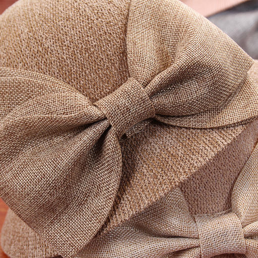 气质蝴蝶结小礼帽 百搭时尚可折叠遮阳渔夫帽  商品图2