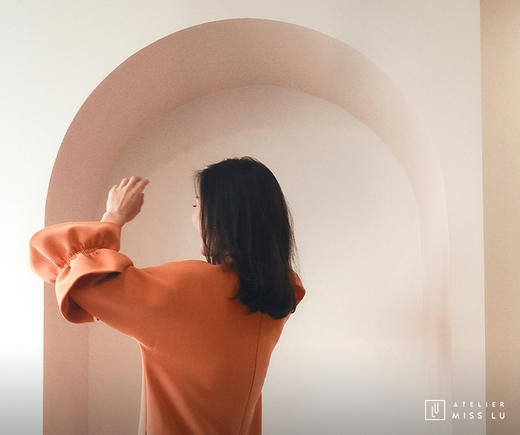 AtelierMissLu / Paola-加州橘袖口趣味褶皱连身裙 商品图7