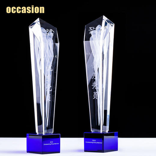 创意内雕新款水晶火焰奖杯定制定做大气高档颁奖奖牌比赛纪念品 商品图1