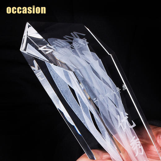 创意内雕新款水晶火焰奖杯定制定做大气高档颁奖奖牌比赛纪念品 商品图3