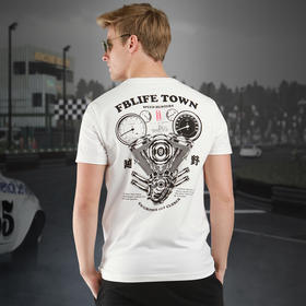 [39.9元1件] MOTO系列机车越野STYLE印花短袖T恤黑白体恤 NMT-0937