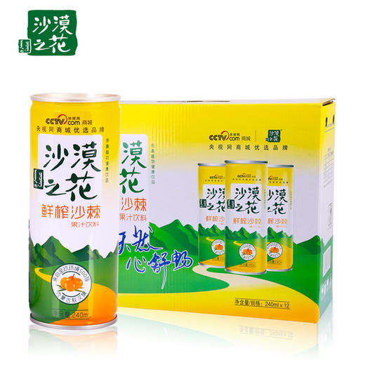 【食品酒水】*内蒙特产沙漠之花鲜榨沙棘果饮沙棘饮料240m*12l罐装酸甜果汁 商品图0