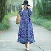 QDFS-B053棉麻长袖宽松民族风大摆长裙 TZW 商品缩略图0