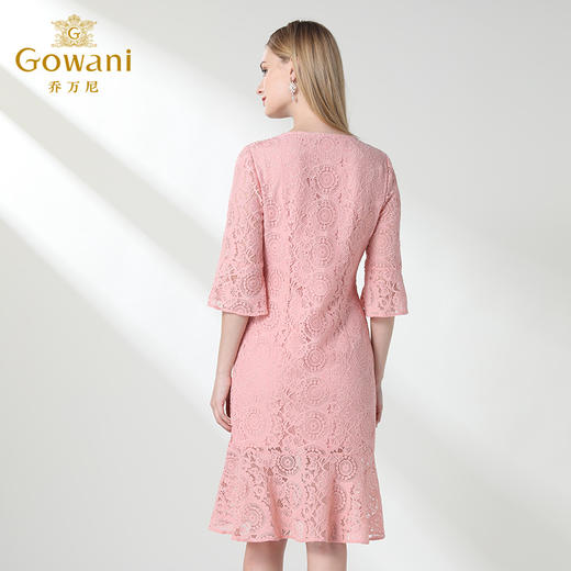 乔万尼春秋时尚气质印花镂空甜美公主裙连衣裙女中长款EN1E908 商品图3