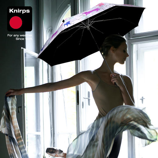 德国 Knirps 手动三折折叠伞女涂层遮阳伞黑胶伞晴雨两用伞 商品图3