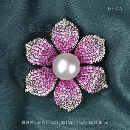 【绽放的爱】白珍珠红花胸针-ZZ1808125 商品图0