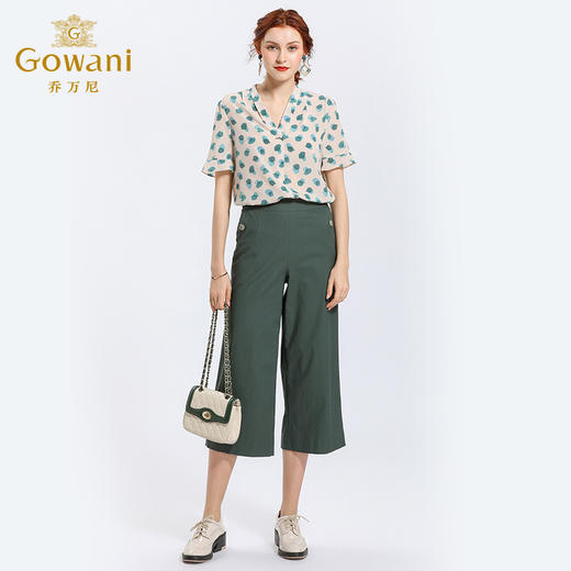 乔万尼裤子女春季时尚宽松显瘦休闲裤九分裤直筒阔腿裤EN2F568 商品图2