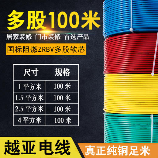软芯线 多股电线 1/1.5/2.5/4平方【电线时价请联系客服获取】 商品图0