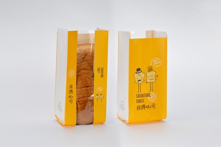 喇叭花开窗淋膜面包吐司袋包装食品牛皮纸袋烘培土司袋子100个