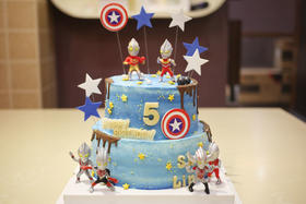 男孩款 蓝色系奥特曼 双层