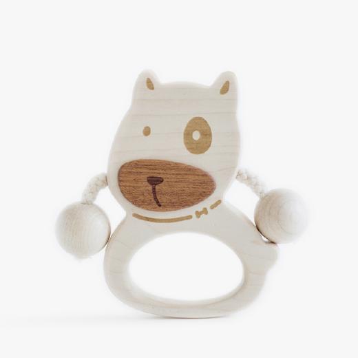 【6个月＋】墨小小 甜甜汪幼儿拨浪鼓 纯手工木质儿童玩具 可啃咬 商品图0