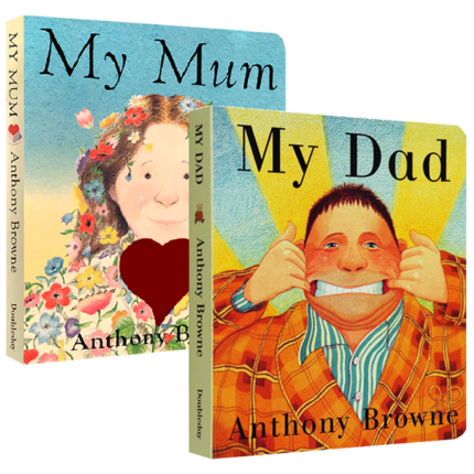 英文原版绘本 My Dad My Mum 我的爸爸妈妈纸板书2册 英文版幼儿英语启蒙 家庭关系情商管理 安东尼布朗 Anthony Browne 正版进口