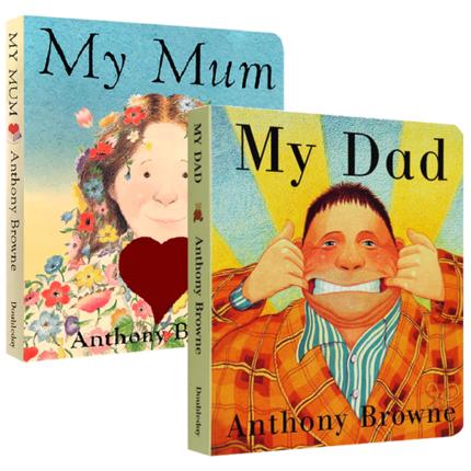 英文原版绘本 My Dad My Mum 我的爸爸妈妈纸板书2册 英文版幼儿英语启蒙 家庭关系情商管理 安东尼布朗 Anthony Browne 正版进口 商品图0