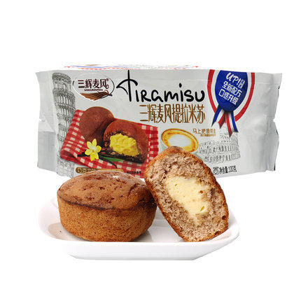 三辉麦风 提拉米苏蛋糕巧克力夹心蛋黄派早餐面包糕点 250克 - 兴学园