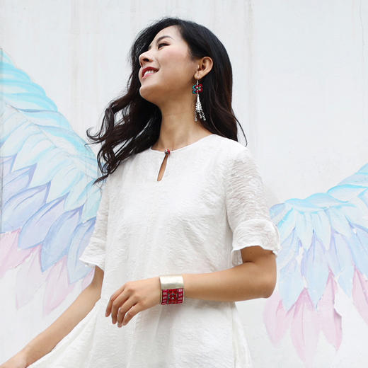 福禄苗银绣花手工耳环 | 现货加急发| 绣花图腾手工之作  随机发出 商品图3