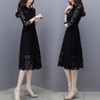 【服饰鞋包】春夏新款女装韩版七分袖蕾丝连衣裙女黑色气质显瘦中长款裙子 商品缩略图1