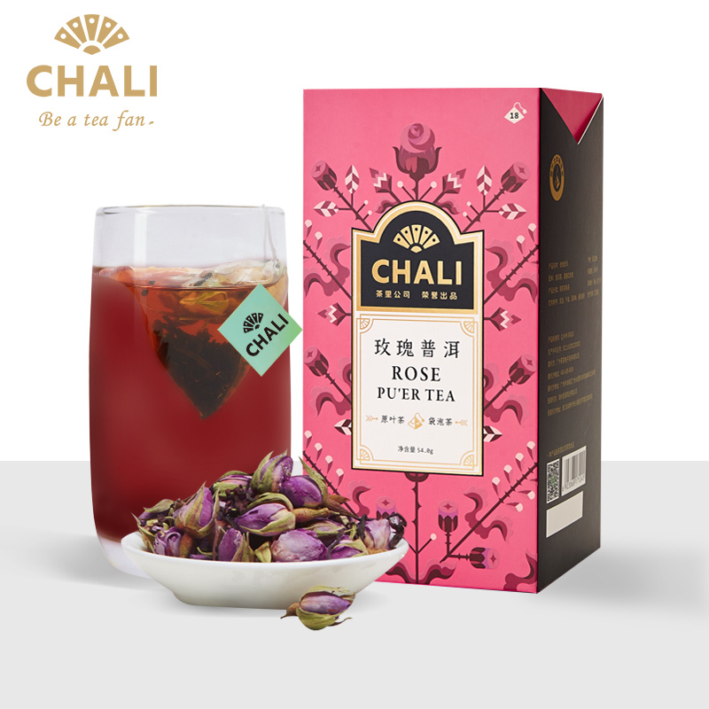 【2件82折】CHALI 玫瑰普洱茶54g（18包/盒） 袋泡茶 茶里公司出品