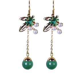 MSZR-01原创手工气质耳环绿玛瑙复古耳饰 TZW