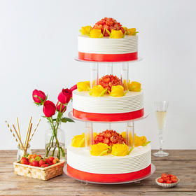 【花开幸福】宴会、庆典、庆功专享蛋糕-13磅（广州幸福西饼蛋糕）