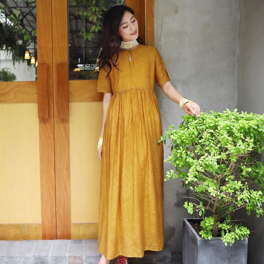 胧月提花双层连衣裙 | 白月光 明媚黄 两色可选 | 现货加急发 送腰带 商品图3