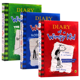小屁孩日记 英文原版小说 Diary of a Wimpy Kid 1-3本套装桥梁章节书 中小学生课外读物励志成长幽默儿童漫画绘本 正版进口书籍