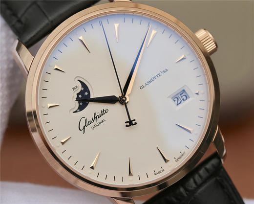 ETC格拉苏蒂原创议员大日历月相腕表。正品开模，男士腕表，自动机械机芯，皮表带，透底 商品图3