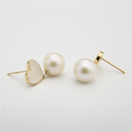 Pearl moments HEART & HEART 桃心贝母珍珠耳环 商品图3