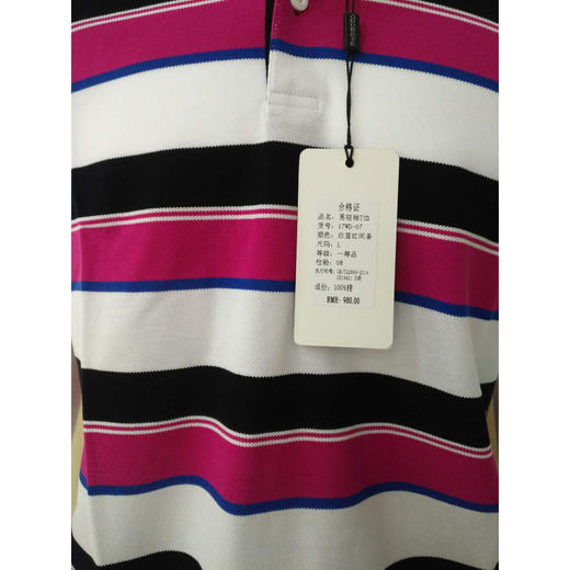 夏季男士宽条纹纯棉翻领休闲男款短袖T恤半袖上衣  17WD-07 商品图2