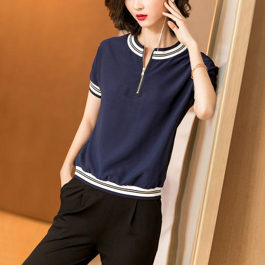 米思阳2026夏季新款时尚气质百搭休闲修身显瘦洋气内搭上衣T恤女1350/2401/1199 商品图3