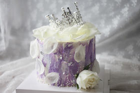 女士款 优雅紫色系 白玫瑰 皇冠