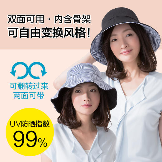 下单即送防风绳1根【官方授权 大S同款 】日本丽意姿uvcut折叠双面双色防晒帽 商品图0