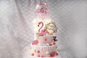 女士款 粉色少女心火烈鸟 双层 气球