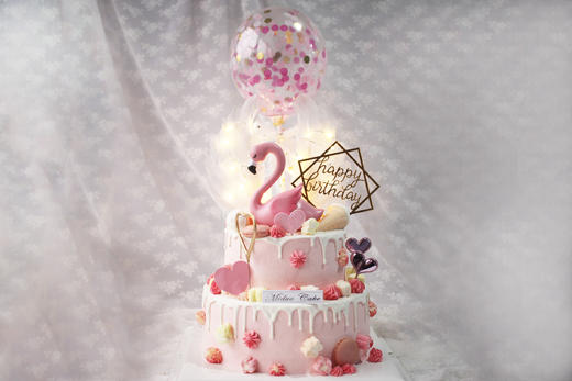 女士款 粉色少女心火烈鸟 双层 气球 商品图0