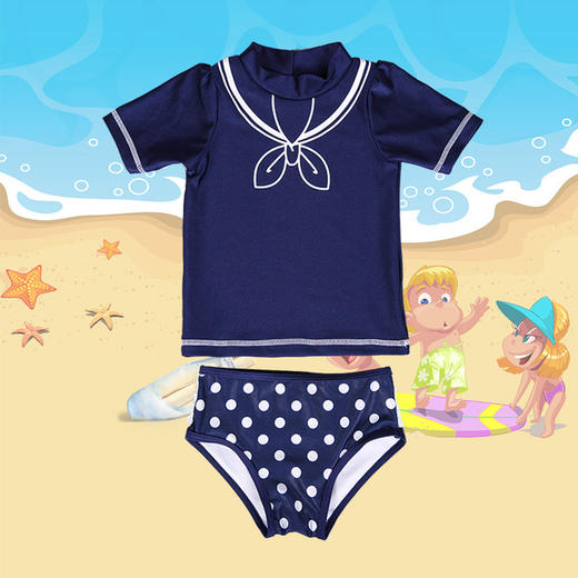 【泳衣】女童泳衣韩版儿童泳衣泳裤两件套装 商品图0