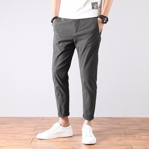 【服饰鞋包】.春季韩版潮流休闲裤男修身直筒裤百搭男士裤子男薄款夏季男裤长裤 商品图0