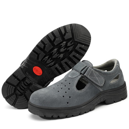 劳保鞋男透气钢包防砸防刺魔术扣耐磨橡胶底舒适防臭安全工作鞋 商品图3