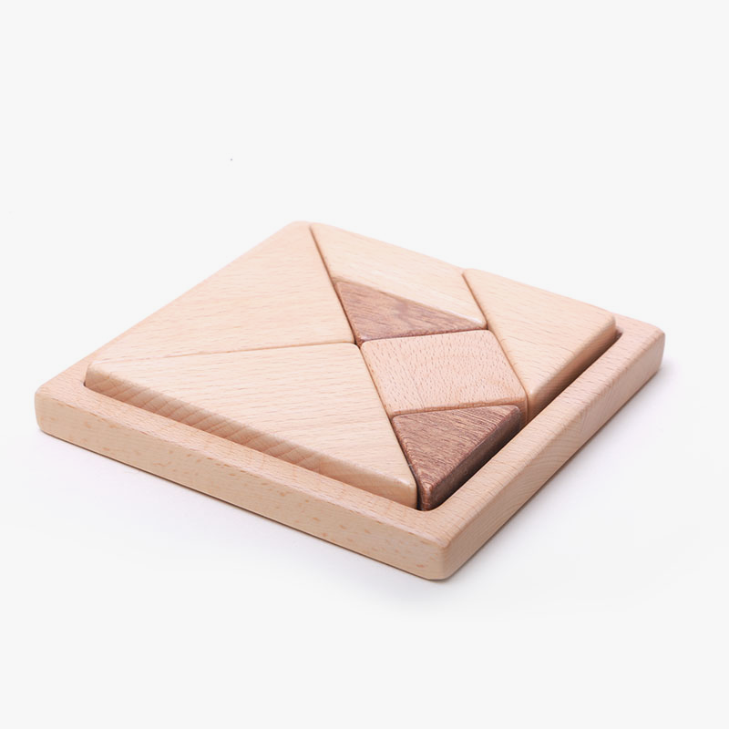 【3岁+】墨小小 纯手工打磨 木质七巧板 儿童益智玩具