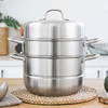 康巴赫蒸锅304不锈钢三层3层加厚蒸笼电磁炉家用锅具汤锅蒸馒头蒸格 商品缩略图1