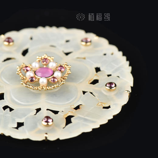 梅开五福大气白玉花坠16.17g54.3x5.6mm   -BY1708073 商品图3