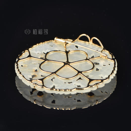 梅开五福大气白玉花坠16.17g54.3x5.6mm   -BY1708073 商品图2