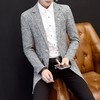 【西装男】春季新款韩版修身男式休闲西装毛呢中长款男装外套 商品缩略图0