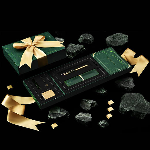 入石经典钢笔（常青款）| 雨林绿大理石+黄铜，奢华雅致，私人定制，精美礼盒 商品图2