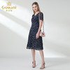 乔万尼夏真丝碎花法国复古裙修身桑蚕丝连衣裙女过膝长款EN2E558 商品缩略图2