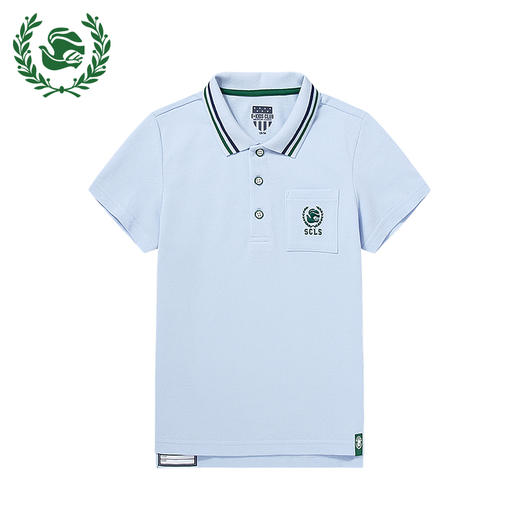 男孩罗纹领T恤 Ribbed collar T-shirt for boys 商品图0