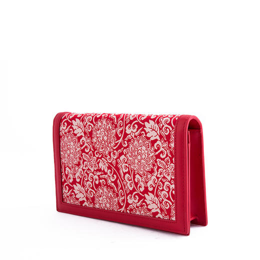 saintjoy上久楷宋锦女式斜背包红米色缠枝莲花纹红色bws18a2801