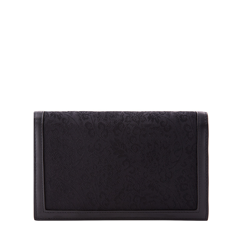 SAINTJOY/上久楷 宋锦女式斜背包 黑色缠枝莲花纹.黑色 BWS18A2801