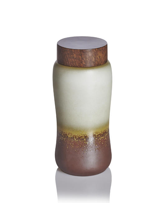 喜悦圆融活瓷陶器随身杯(大) (木纹盖) 单层570ml 商品图0
