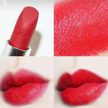 法国dior迪奥烈焰蓝金哑光唇膏口红玫红色666
