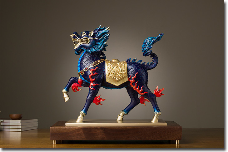 铜师傅威武麒麟彩绘